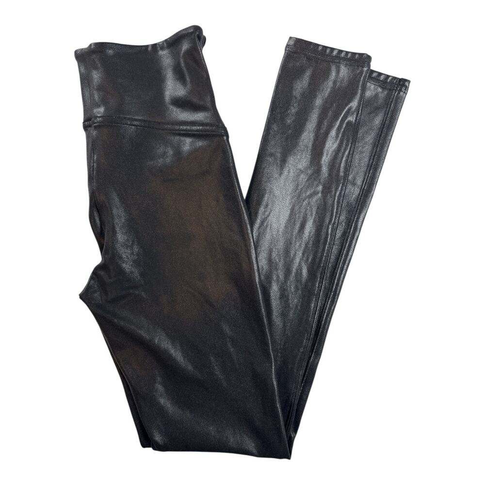 SPANX Faux Leather Leggings Black Size M Pull-On Skinny High Rise Excellent